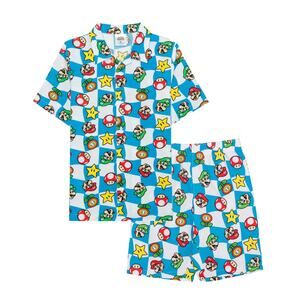 Big Boys Hybrid Apparel Super Mario Short Sleeve Shirt And Shorts Size Med NWT